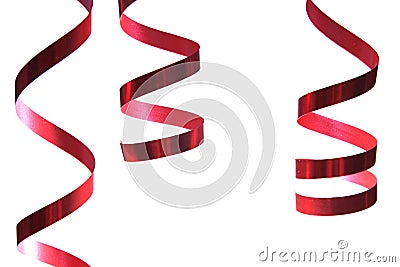 Red Christmas ribbons Stock Photo