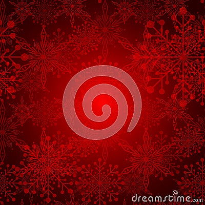 Red Christmas Snowflake Background Vector Illustration