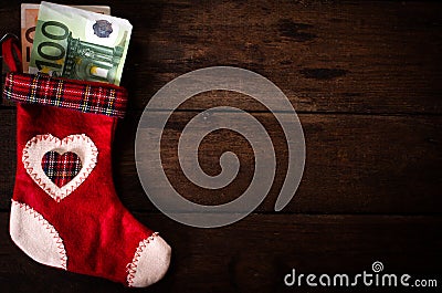 Red Christmas sock Stock Photo