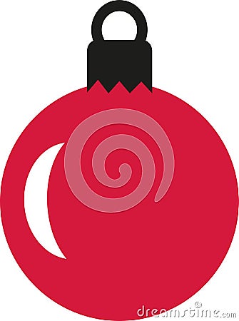 Red christmas tree ball Vector Illustration