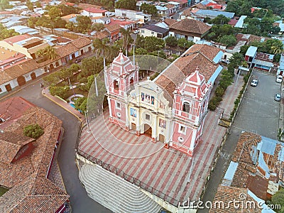 Red church in Nicaragua Stock Photo