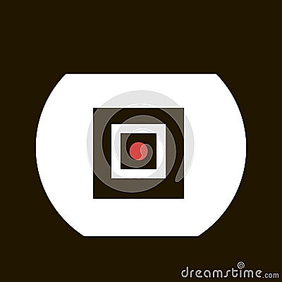 Red circle and black and white background Stock Photo