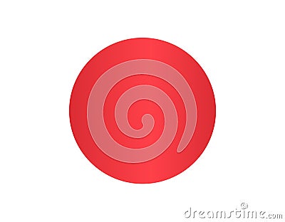 Red circle centered white background. Simple red geometric shape, minimalist design element Vector Illustration