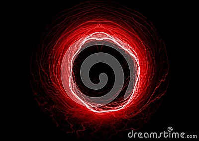 Red circle lightning Stock Photo