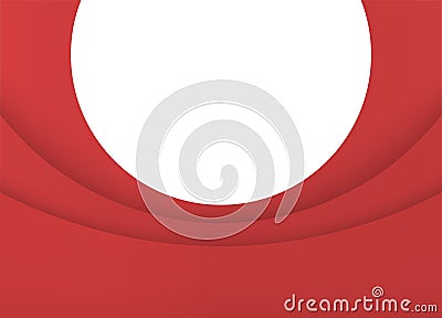 Red circle multilevel dynamic form layer curved decor background for advertising 3d template vector Vector Illustration