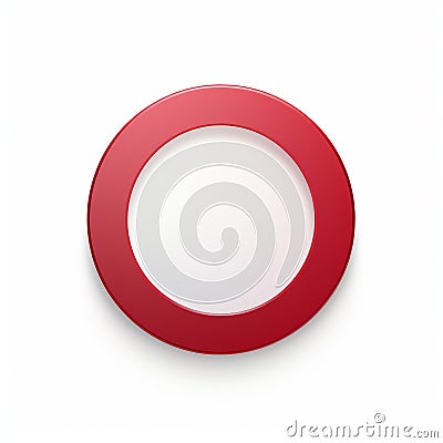 a red circular button on a white background Stock Photo