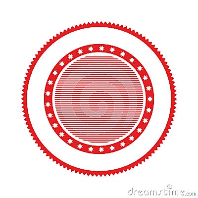 Red circular stamp abstract art deco emblem Vector Illustration