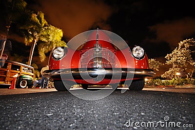 Red classic Car Stock Photo
