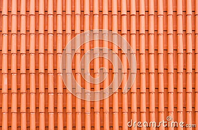 Red clay roof tiles Stock Photo