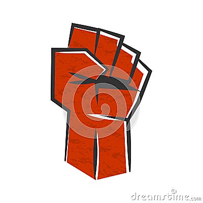 Red clenched fist symbol of revolution vector Vector Illustration