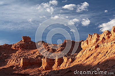 Red cliffs of Khermen Tsav canyon Stock Photo