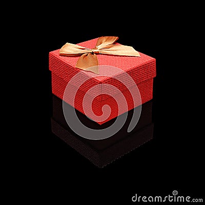 Red close gift box Stock Photo