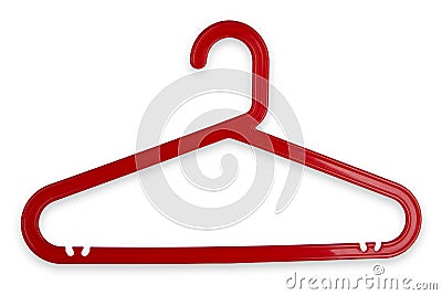 Red Cloth Hanger Stock Photo