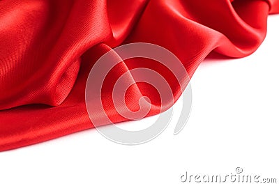 Red cloth on a white background Stock Photo