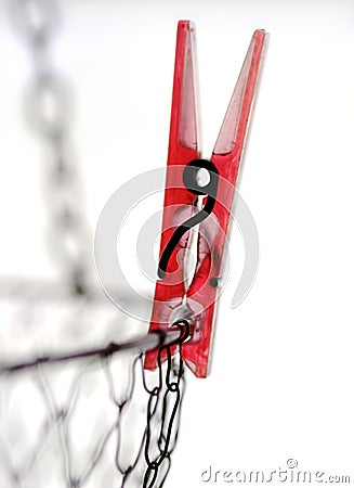 Red Clothes Pin Stock Photo