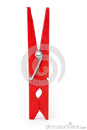 Red Clothespin Stock Photo