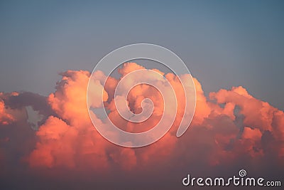 Red clouds sunset cumulus horizon cirrus natural Stock Photo