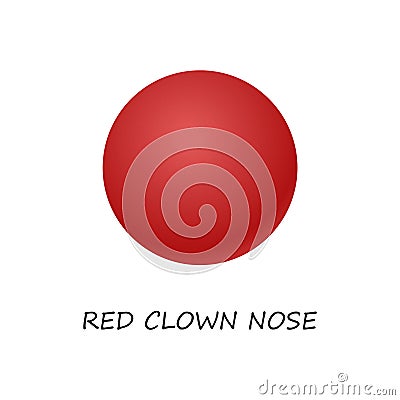 Red clown nose. Vector Illustration