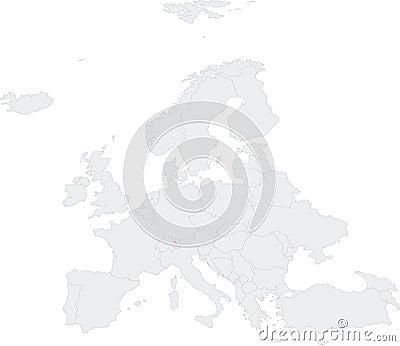 Location map of the PRINCIPALITY OF LIECHTENSTEIN, EUROPE Vector Illustration