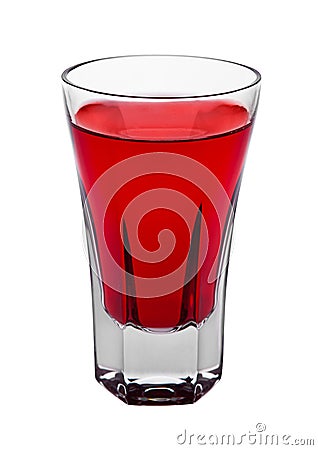 Red cocktail alcohol drink in elegant glass isolated Stock Photo