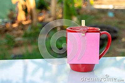 Red coffee cup Stock Photo