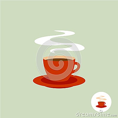 Coffee cup logo with steam Vector Illustration