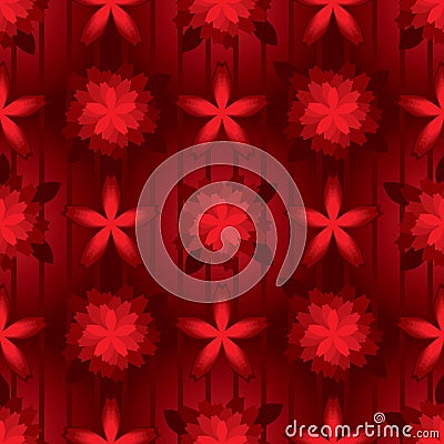 Red color background seamless pattern Vector Illustration