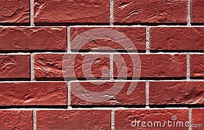 Red color brick wall texture. Stock Photo