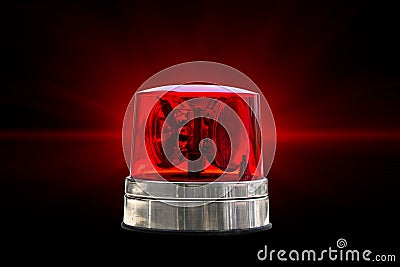 Red Color Emergency Light Warning Vehicular Police Alarm Siren Buzzer Isolated with Clipping path Stock Photo