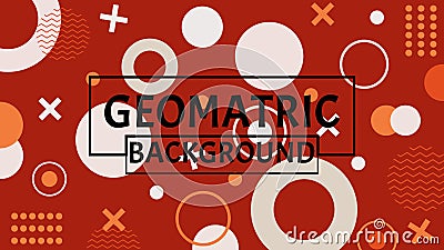 Red color geomatric shape abstrack background Vector Illustration