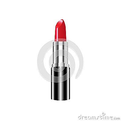 Red color lipstick, Makeup beauty natural cosmetic, isolated Vector Illustration