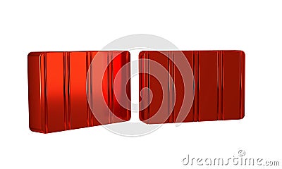 Red Color palette guide icon isolated on transparent background. Modular grid. Stock Photo