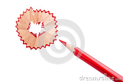 Red Color pencil Stock Photo