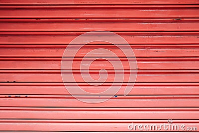 Red color shutter door Stock Photo