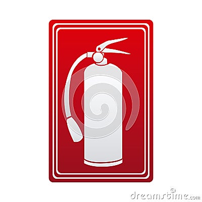 red color signal silhouette fire extinguisher icon Cartoon Illustration