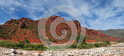 Red colour rock landscape Stock Photo