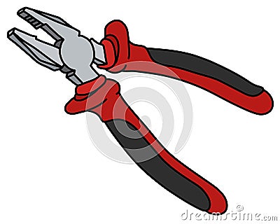 The red combination pliers Vector Illustration