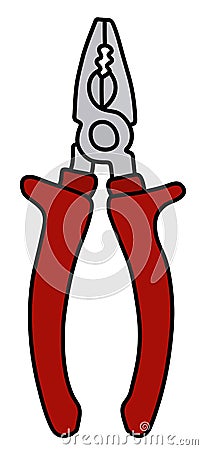 The red combination pliers Vector Illustration