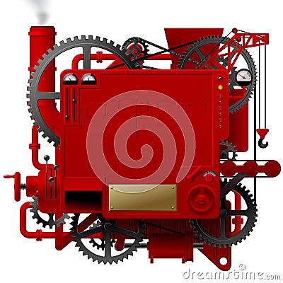 Red complex fantastic machine Vector Illustration