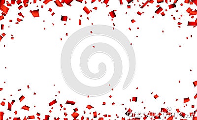 Red confetti celebration banner Vector Illustration