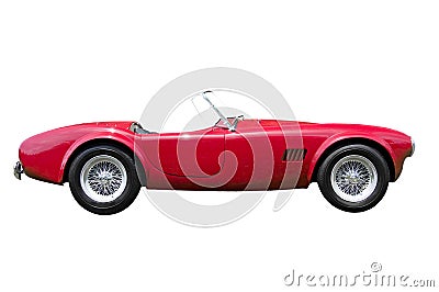 Red convertible sports car isolated Stock Photo