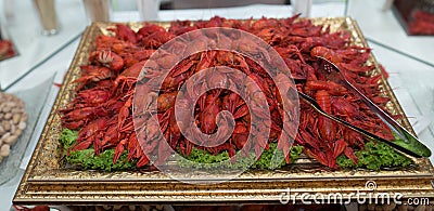 Red cooked crayfish Stock Photo