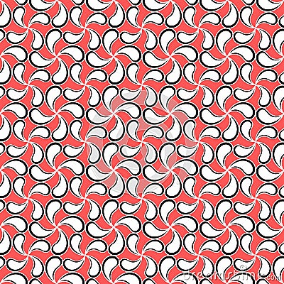 Swirling Drops Coral Seamless Pattern Stock Photo