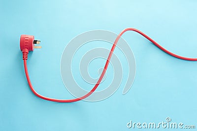 Red cord and integrated Australian plug Stock Photo