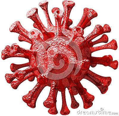 Red coronavirus cell Stock Photo