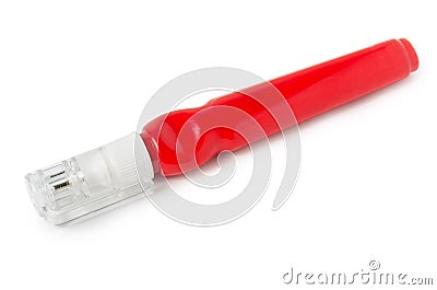 Red correction pen Stock Photo