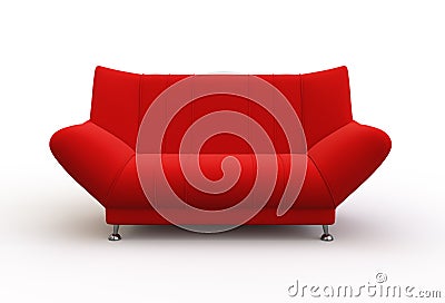 Red couch. Stock Photo