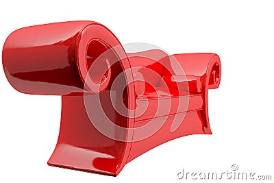 Red Couch Sofa Stock Photo