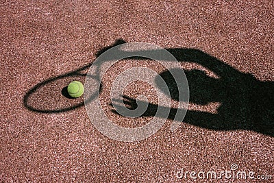 Red court with shadow Stock Photo