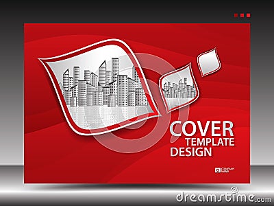 Red cover template for advertising, industry, Real Estate, home, Billboard, presentation, brochure flyer, annual report cover Vector Illustration